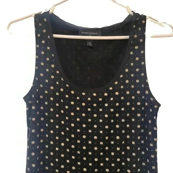 Banana Republic Women's Black & Gold Rayon/Tencel/Cotton/Spandex Luxe Touch Tank - Picture 2 of 10